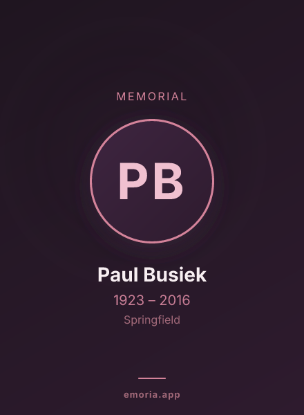 Memorial portrait of Paul Busiek
