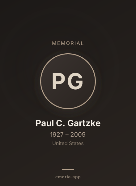 Memorial portrait of Paul C. Gartzke