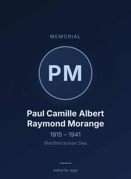 Memorial portrait of Paul Camille Albert Raymond Morange