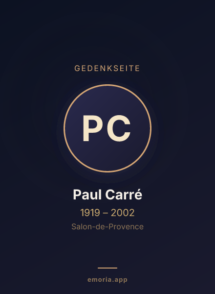 Gedenkportrait von Paul Carré