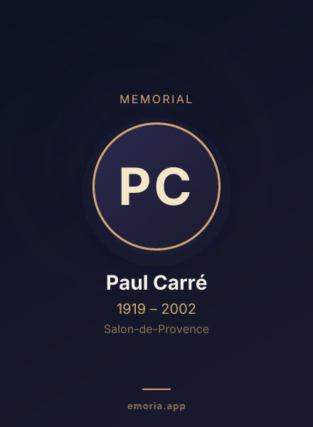 Memorial portrait of Paul Carré