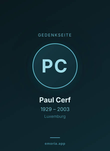 Gedenkportrait von Paul Cerf