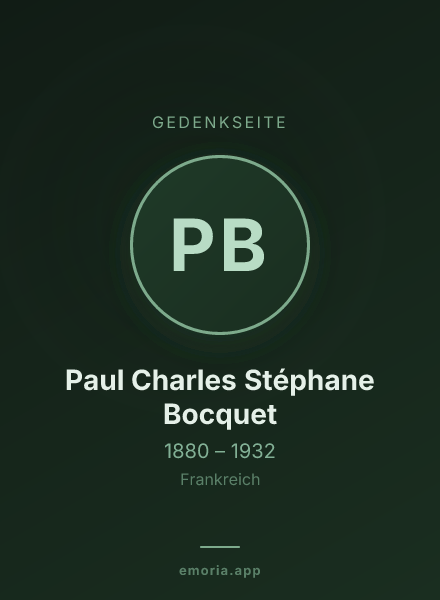 Gedenkportrait von Paul Charles Stéphane Bocquet