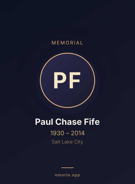Memorial portrait of Paul Chase Fife