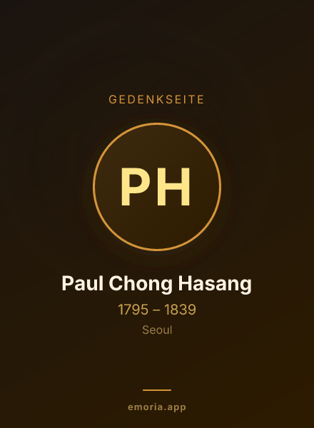 Gedenkportrait von Paul Chong Hasang