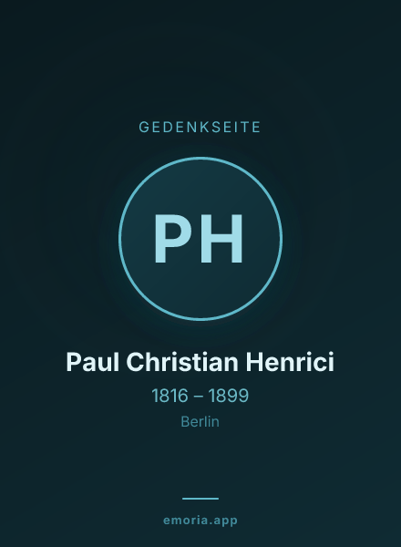 Gedenkportrait von Paul Christian Henrici