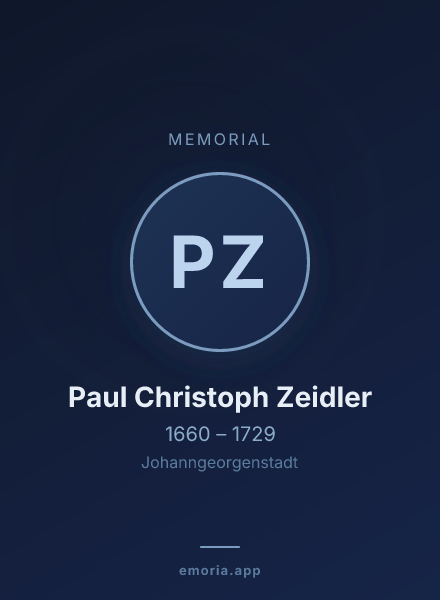Memorial portrait of Paul Christoph Zeidler