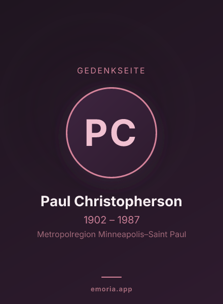 Gedenkportrait von Paul Christopherson