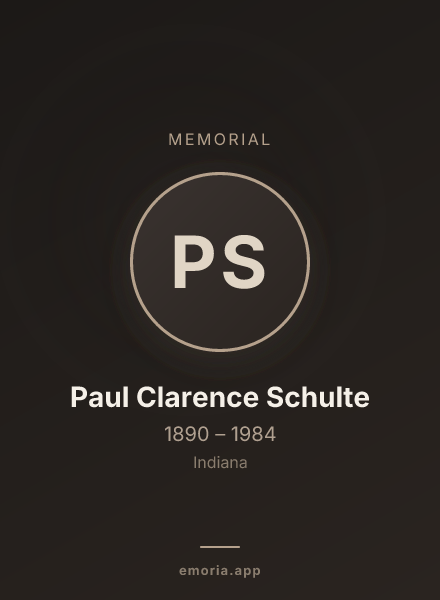 Memorial portrait of Paul Clarence Schulte