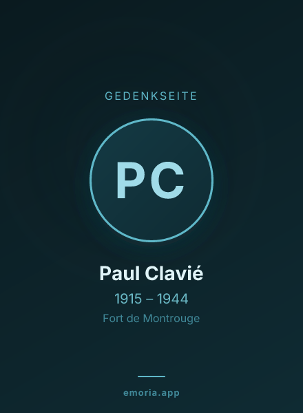Gedenkportrait von Paul Clavié