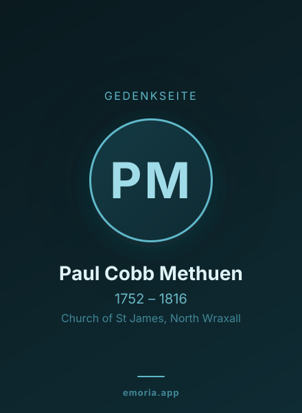 Gedenkportrait von Paul Cobb Methuen