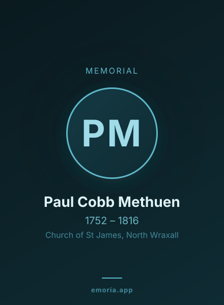 Memorial portrait of Paul Cobb Methuen