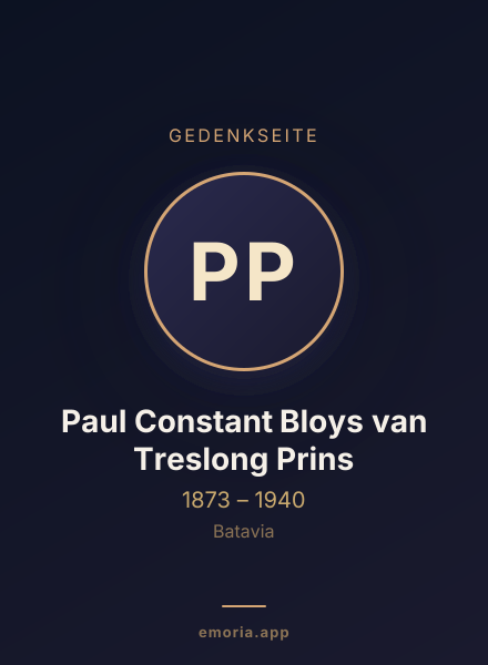 Gedenkportrait von Paul Constant Bloys van Treslong Prins