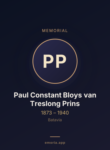 Memorial portrait of Paul Constant Bloys van Treslong Prins