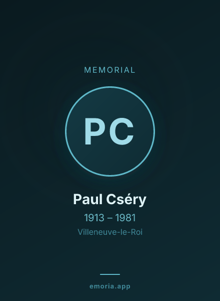 Memorial portrait of Paul Cséry