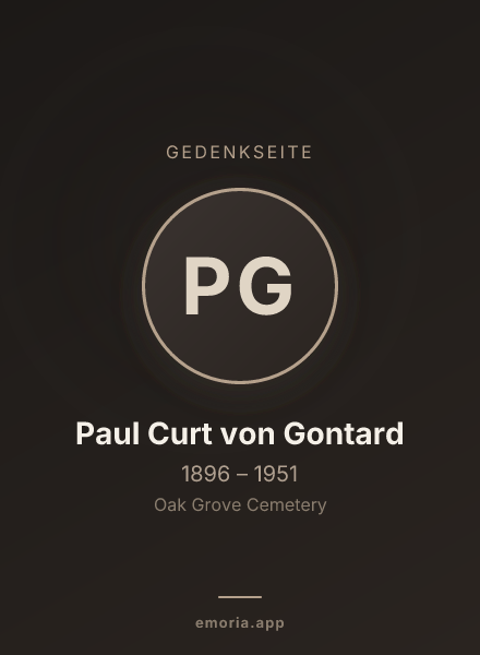 Gedenkportrait von Paul Curt von Gontard