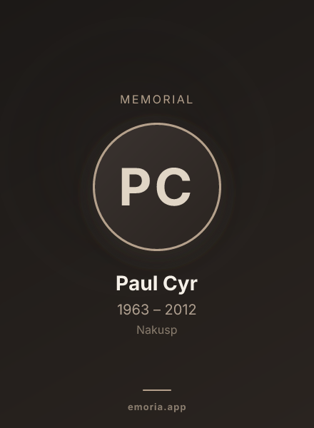 Memorial portrait of Paul Cyr
