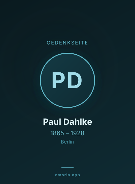 Gedenkportrait von Paul Dahlke