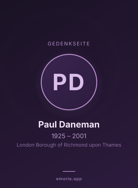 Gedenkportrait von Paul Daneman