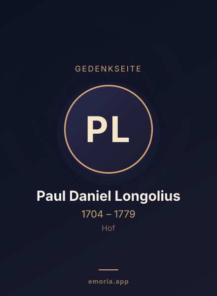 Gedenkportrait von Paul Daniel Longolius