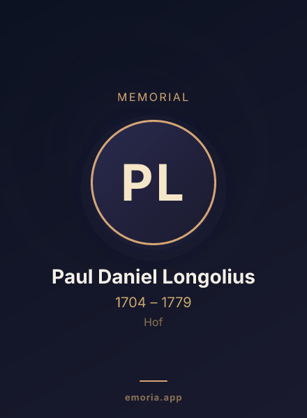Memorial portrait of Paul Daniel Longolius