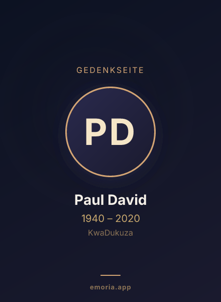 Gedenkportrait von Paul David