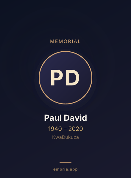 Memorial portrait of Paul David