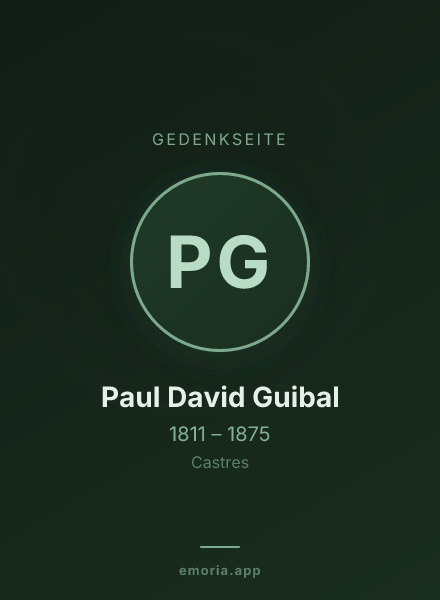 Gedenkportrait von Paul David Guibal