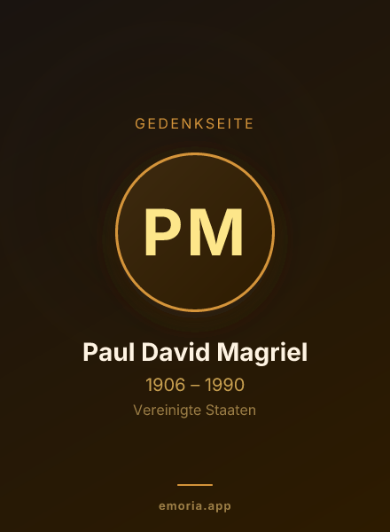Gedenkportrait von Paul David Magriel