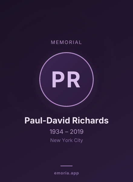 Memorial portrait of Paul-David Richards