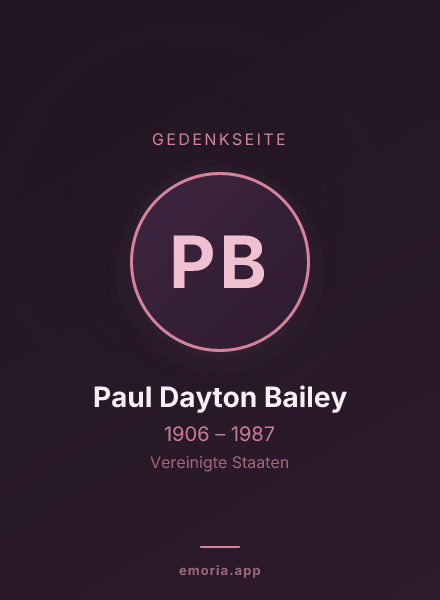 Gedenkportrait von Paul Dayton Bailey