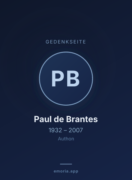 Gedenkportrait von Paul de Brantes