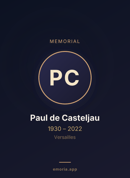 Memorial portrait of Paul de Casteljau