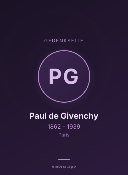 Gedenkportrait von Paul de Givenchy
