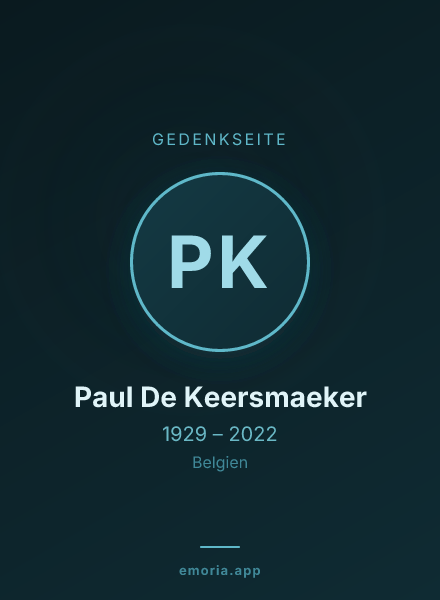 Gedenkportrait von Paul De Keersmaeker
