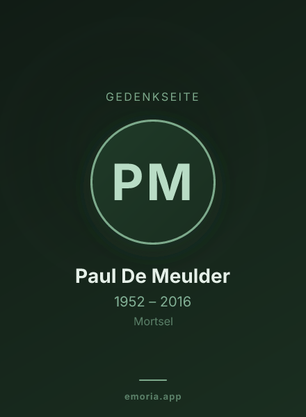 Gedenkportrait von Paul De Meulder