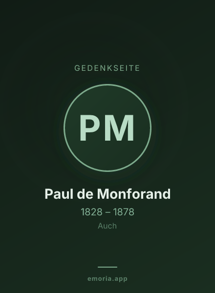 Gedenkportrait von Paul de Monforand