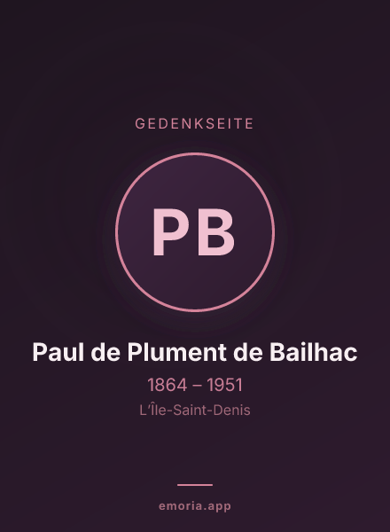 Gedenkportrait von Paul de Plument de Bailhac
