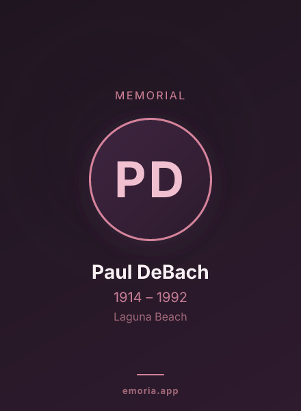 Memorial portrait of Paul DeBach