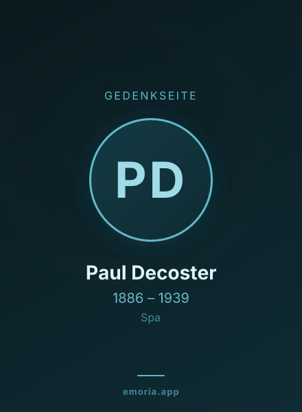 Gedenkportrait von Paul Decoster