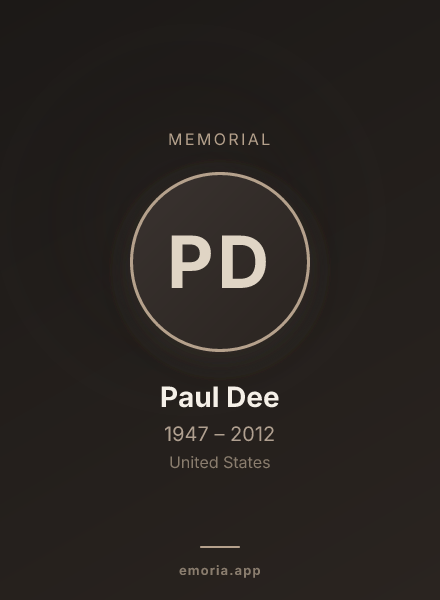 Memorial portrait of Paul Dee