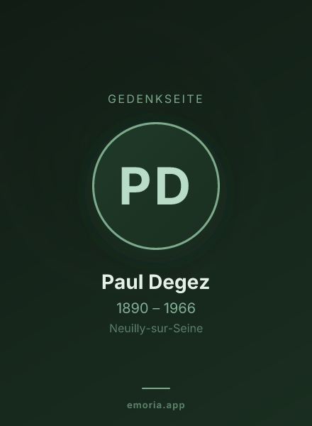 Gedenkportrait von Paul Degez