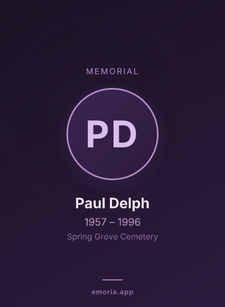 Memorial portrait of Paul Delph