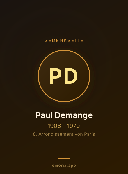 Gedenkportrait von Paul Demange