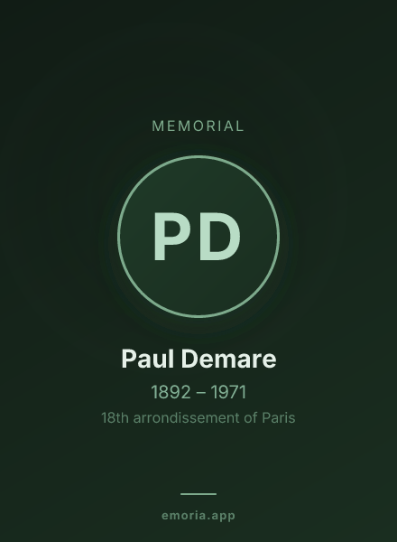 Memorial portrait of Paul Demare
