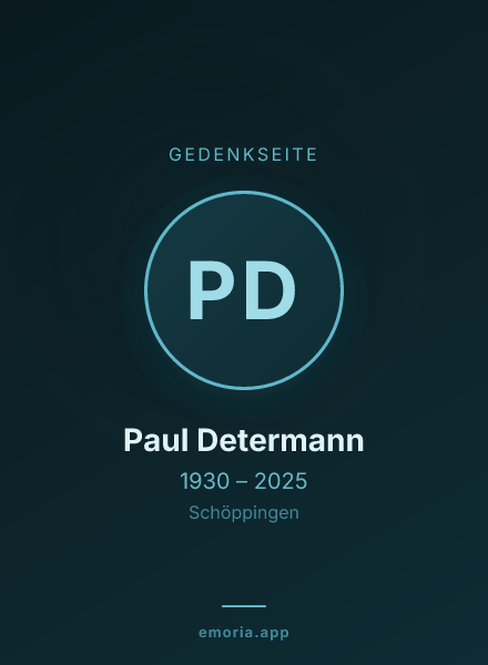 Gedenkportrait von Paul Determann