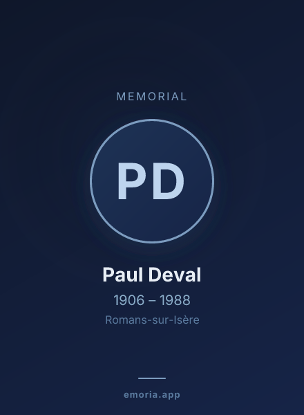 Memorial portrait of Paul Deval