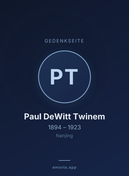 Gedenkportrait von Paul DeWitt Twinem