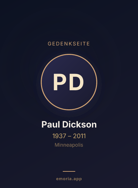 Gedenkportrait von Paul Dickson