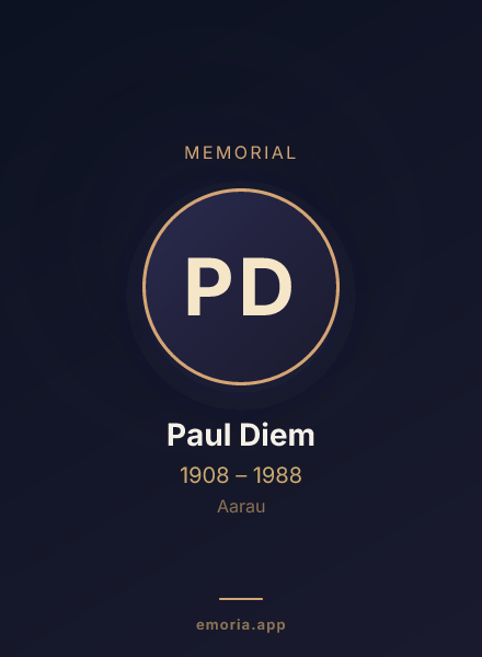 Memorial portrait of Paul Diem